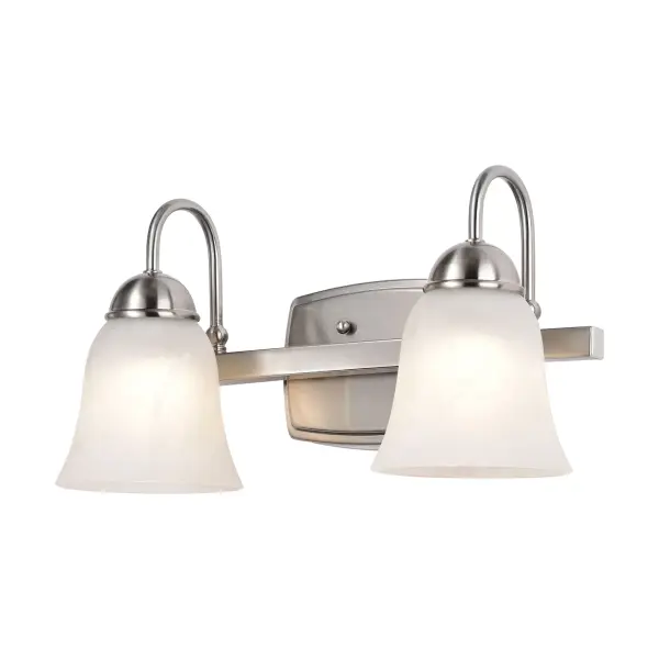 LED 2-Light Vanity Fixture in Brushed Nickel with Alabaster Glass - Image 3