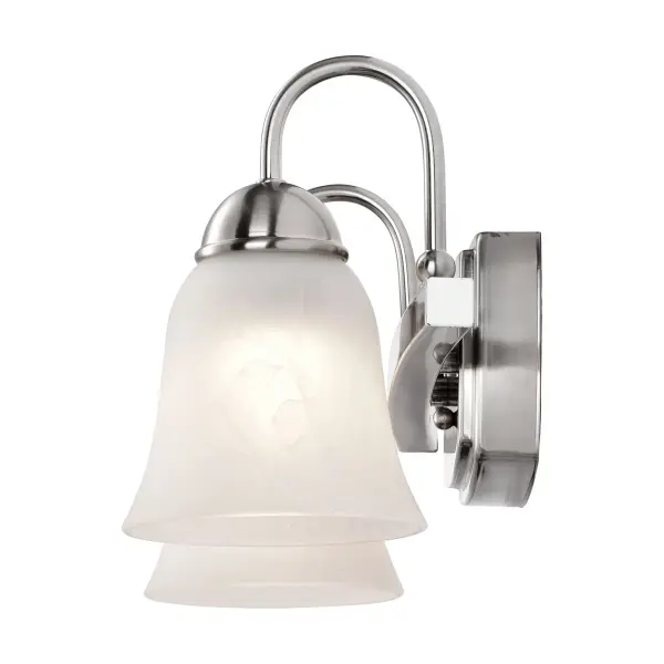LED 2-Light Vanity Fixture in Brushed Nickel with Alabaster Glass - Image 4