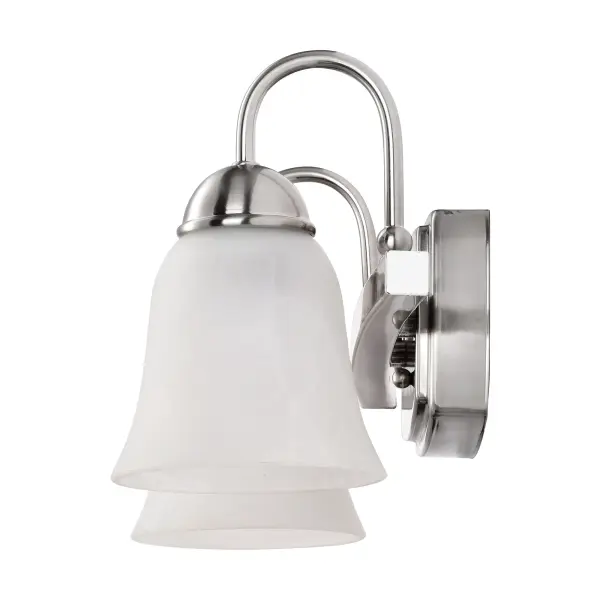 LED 2-Light Vanity Fixture in Brushed Nickel with Alabaster Glass - Image 5