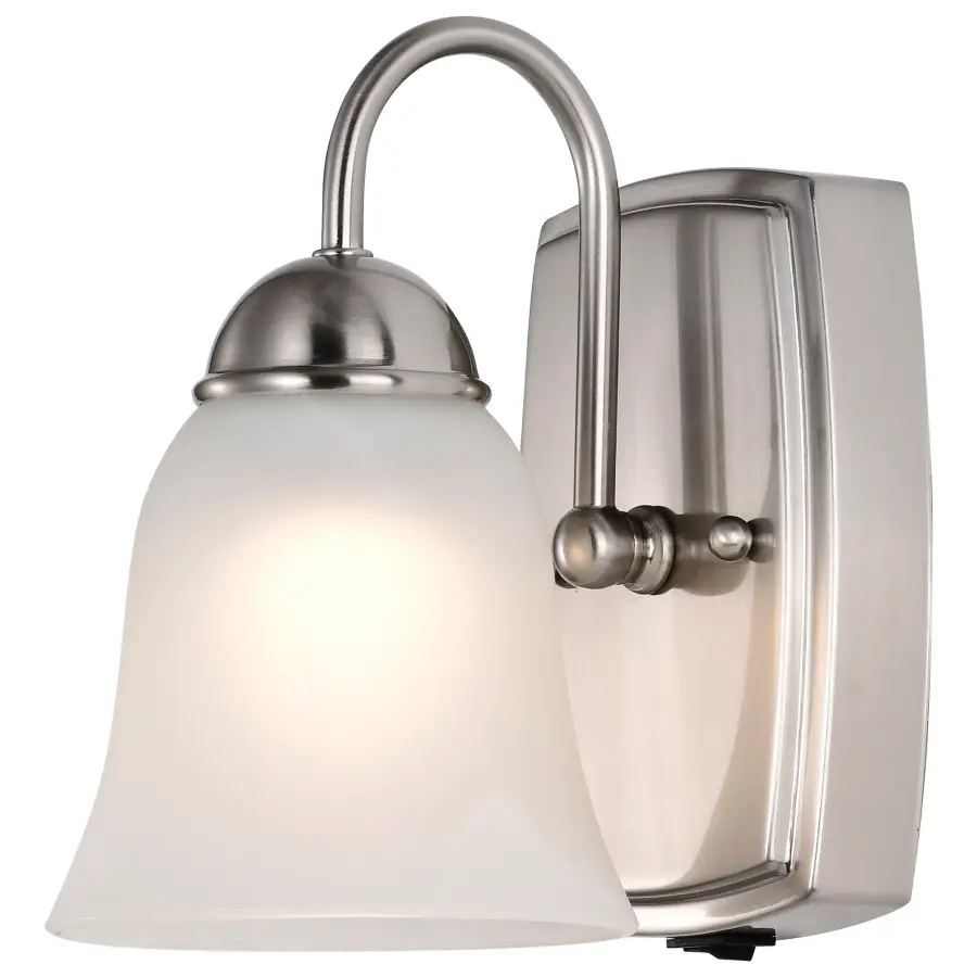 LED Vanity Light with Alabaster Glass - Brushed Nickel - Image 1