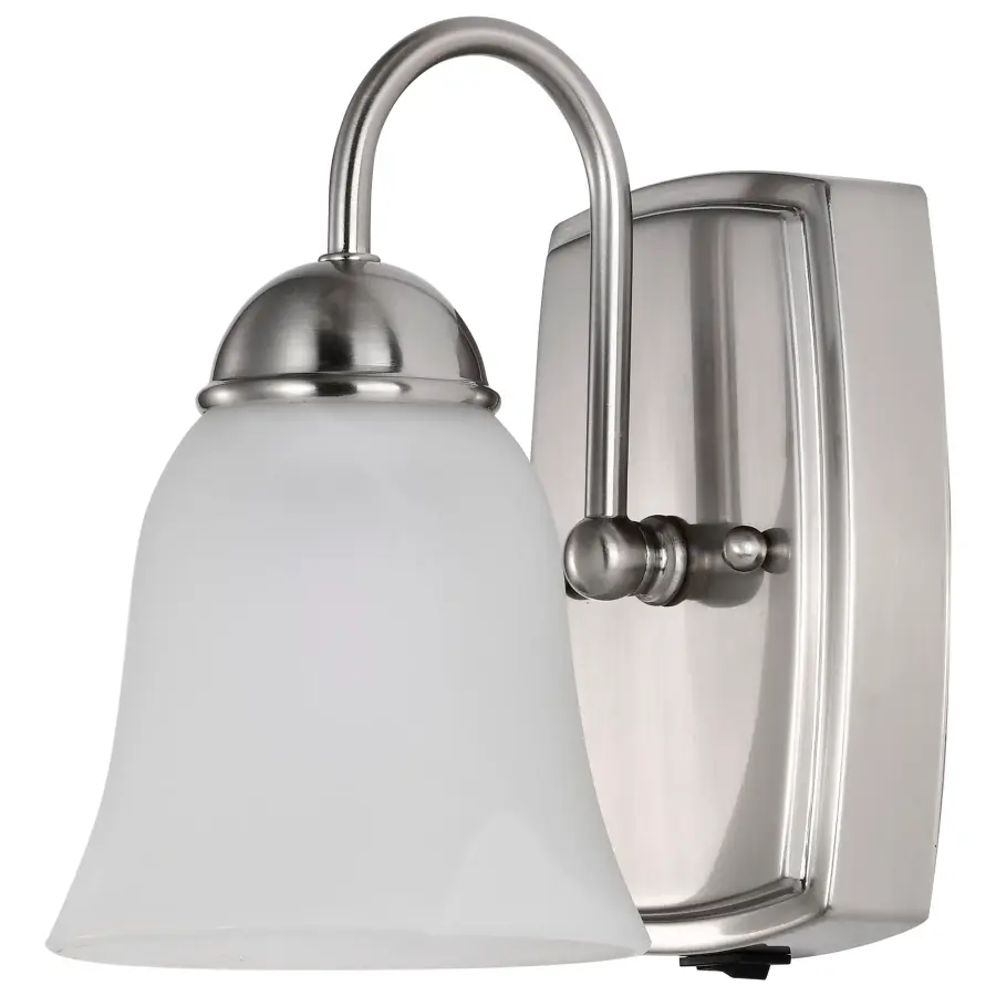 LED Vanity Light with Alabaster Glass - Brushed Nickel - Image 2