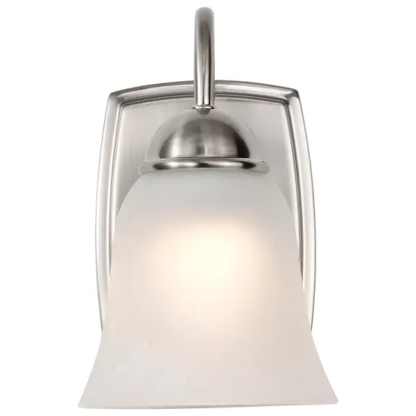 LED Vanity Light with Alabaster Glass - Brushed Nickel - Image 3