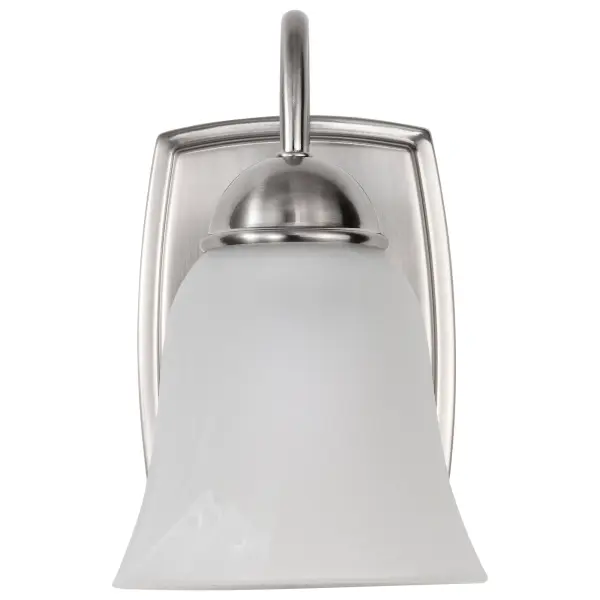 LED Vanity Light with Alabaster Glass - Brushed Nickel - Image 4