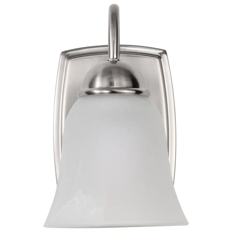 LED Vanity Light with Alabaster Glass - Brushed Nickel - Image 4