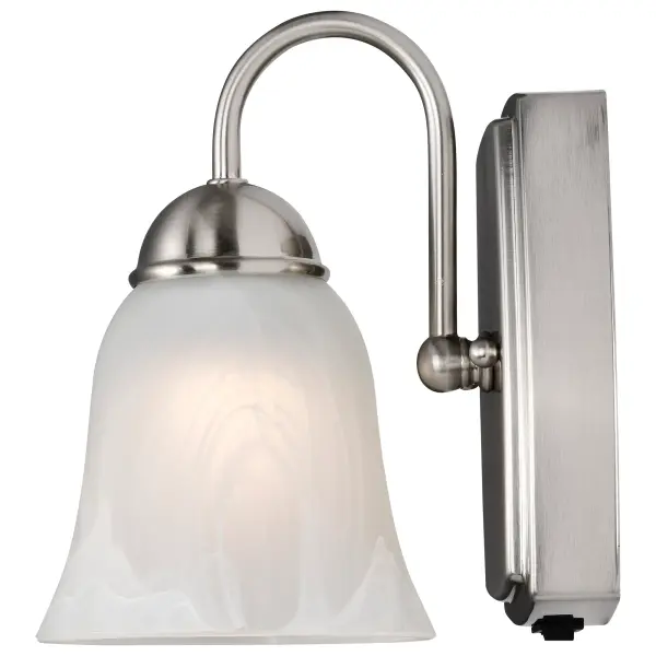 LED Vanity Light with Alabaster Glass - Brushed Nickel - Image 5