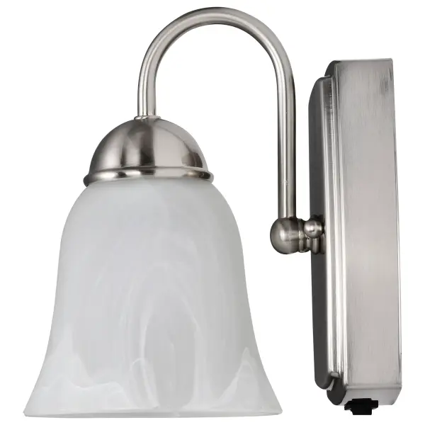 LED Vanity Light with Alabaster Glass - Brushed Nickel - Image 6