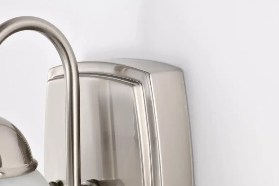 LED Vanity Light with Alabaster Glass - Brushed Nickel - Image 9