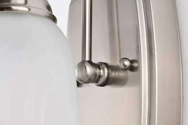 LED Vanity Light with Alabaster Glass - Brushed Nickel - Image 10