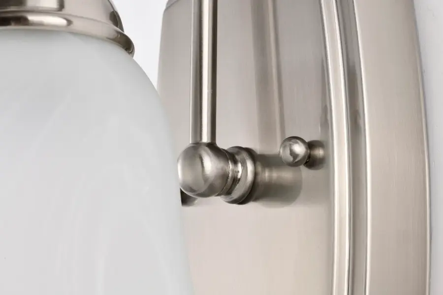 LED Vanity Light with Alabaster Glass - Brushed Nickel - Image 10
