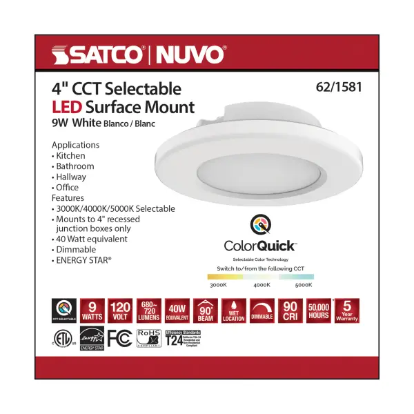 4" LED Surface Mount Fixture - CCT Selectable - Image 8