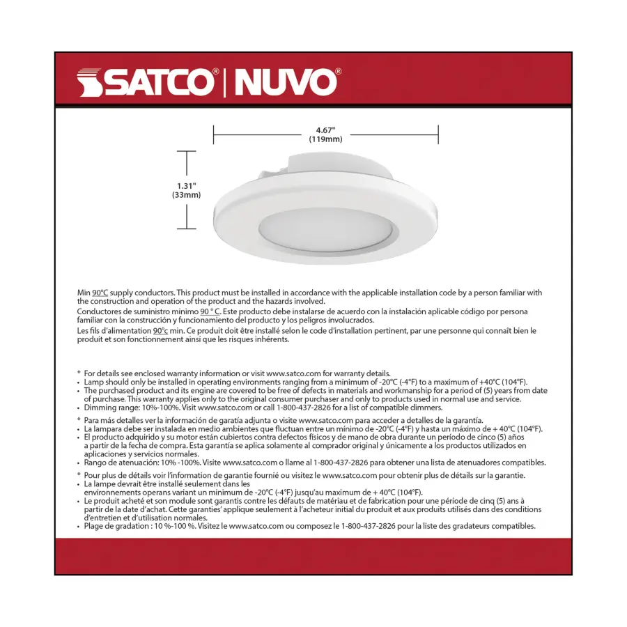 4" LED Surface Mount Fixture - CCT Selectable - Image 9