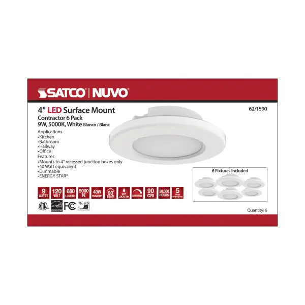 4" LED Surface Mount Fixture - 5000K White - Image 7