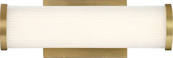 Lena LED Vanity Light - Brushed Brass with Striped Lens - Image 2