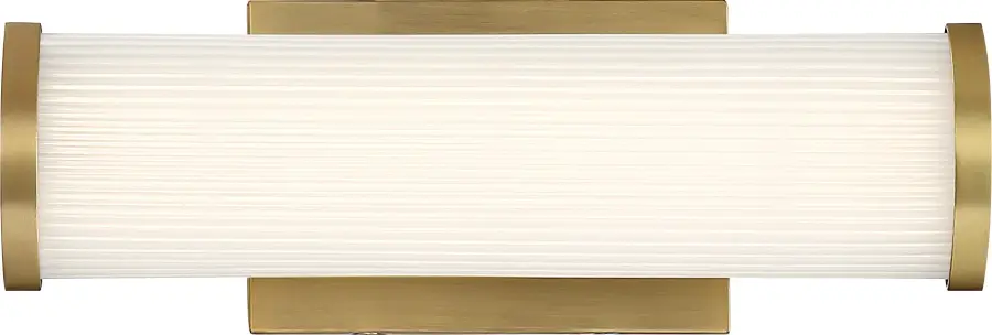 Lena LED Vanity Light - Brushed Brass with Striped Lens - Image 2