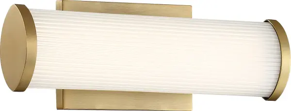 Lena LED Vanity Light - Brushed Brass with Striped Lens - Image 3