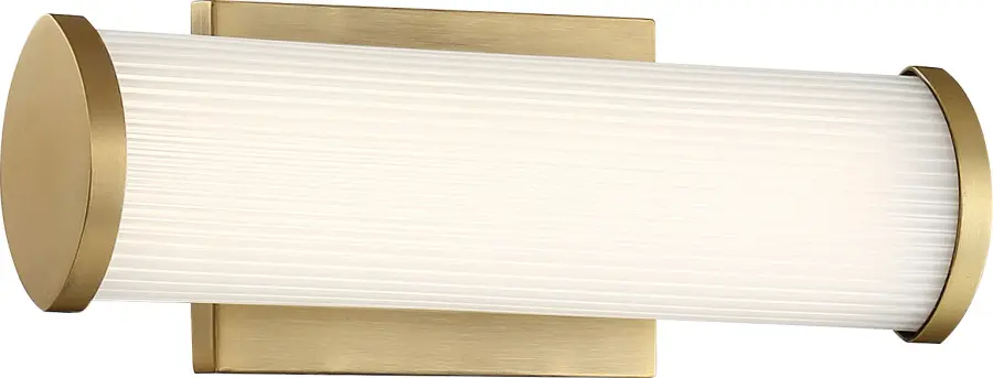 Lena LED Vanity Light - Brushed Brass with Striped Lens - Image 3