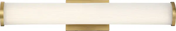 Lena LED Vanity Light - Brushed Brass with Striped Lens - Image 2
