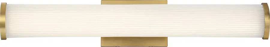 Lena LED Vanity Light - Brushed Brass with Striped Lens - Image 2