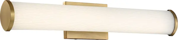 Lena LED Vanity Light - Brushed Brass with Striped Lens - Image 3
