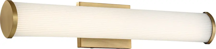 Lena LED Vanity Light - Brushed Brass with Striped Lens - Image 3