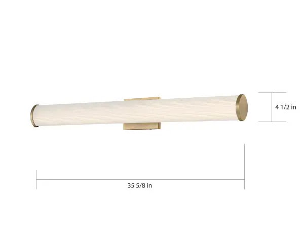 Lena LED Vanity Light - 36 Inch Brushed Brass - Image 5
