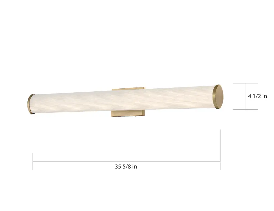 Lena LED Vanity Light - 36 Inch Brushed Brass - Image 5