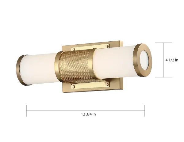 Caper LED Vanity Light - Brushed Brass - Image 5