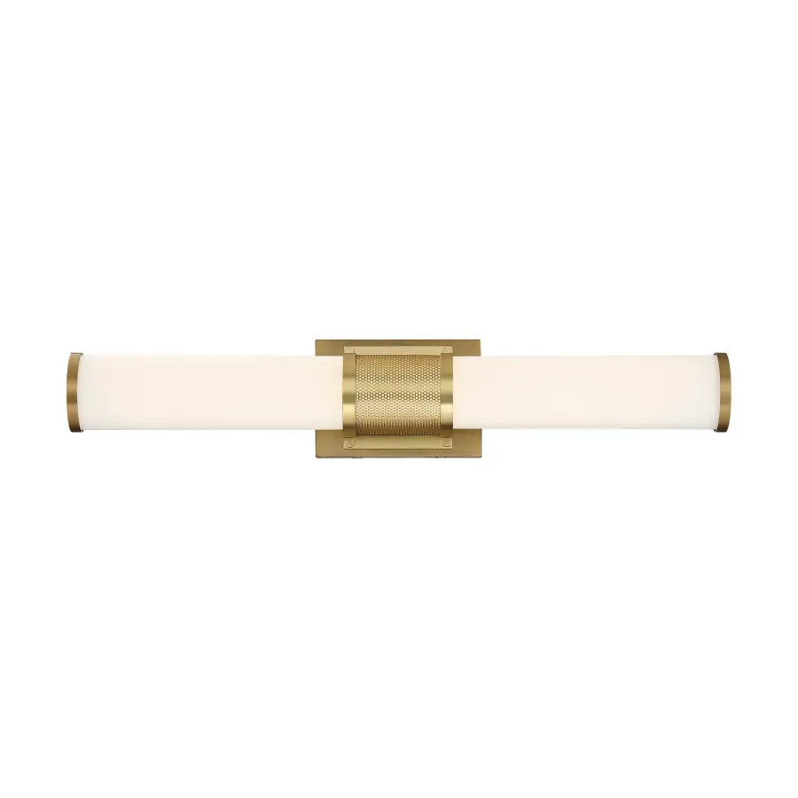 Caper LED Vanity Light - Brushed Brass with Frosted Lens - Image 1