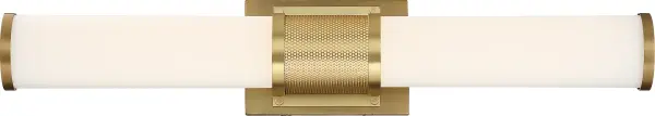 Caper LED Vanity Light - Brushed Brass with Frosted Lens - Image 2