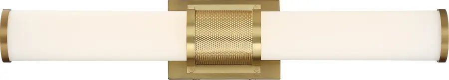 Caper LED Vanity Light - Brushed Brass with Frosted Lens - Image 2