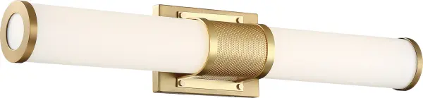 Caper LED Vanity Light - Brushed Brass with Frosted Lens - Image 3