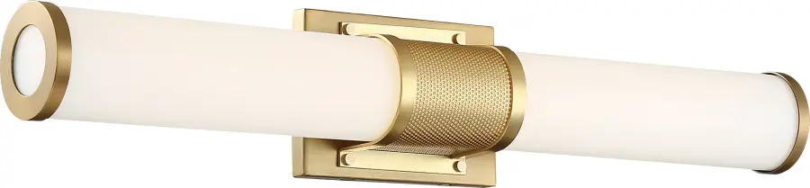 Caper LED Vanity Light - Brushed Brass with Frosted Lens - Image 3