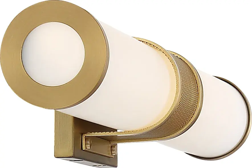 Caper LED Vanity Light - Brushed Brass with Frosted Lens - Image 4