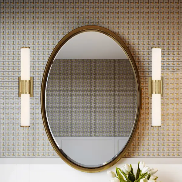 Caper LED Vanity Light - Brushed Brass with Frosted Lens - Image 8