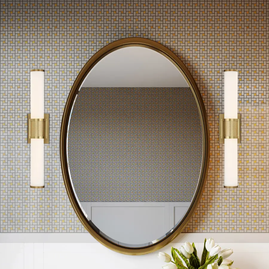 Caper LED Vanity Light - Brushed Brass with Frosted Lens - Image 8