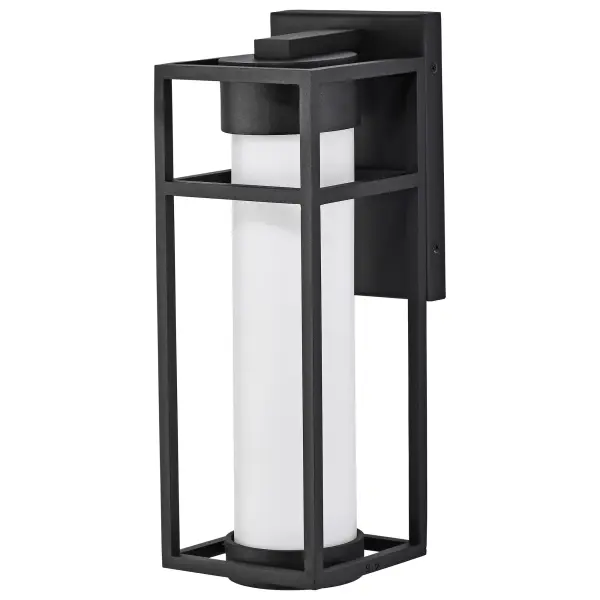 Ledges Medium LED Outdoor Wall Lantern in Matte Black - Image 1