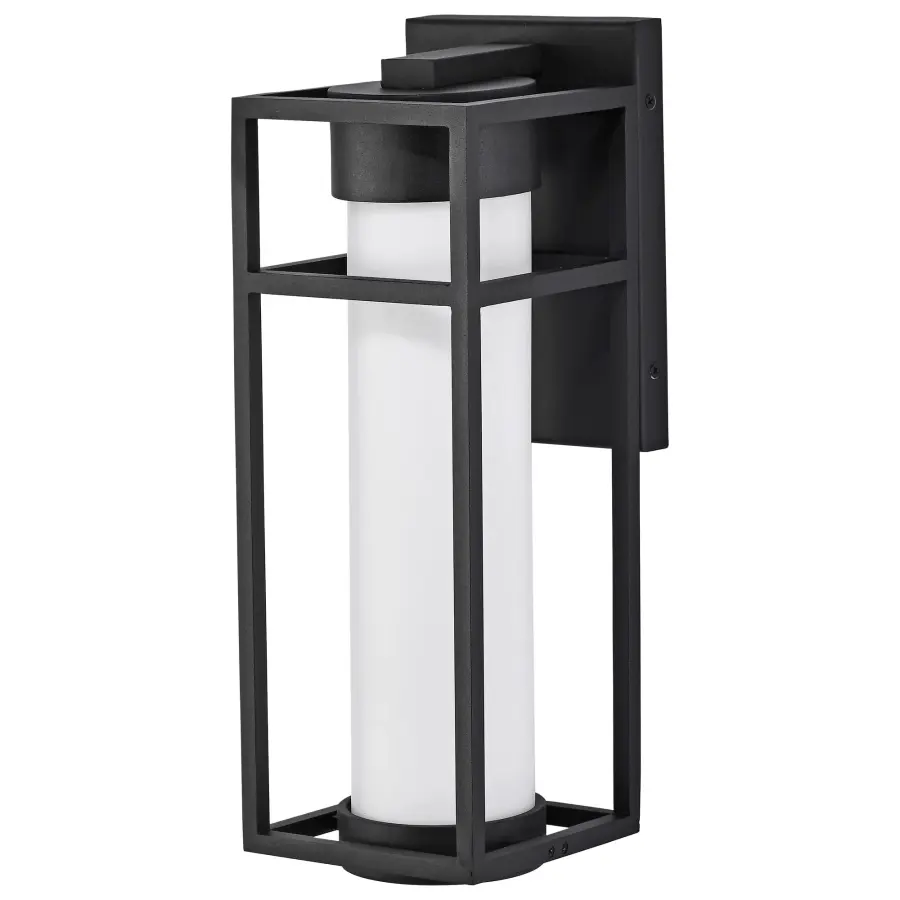 Ledges Medium LED Outdoor Wall Lantern in Matte Black - Image 1