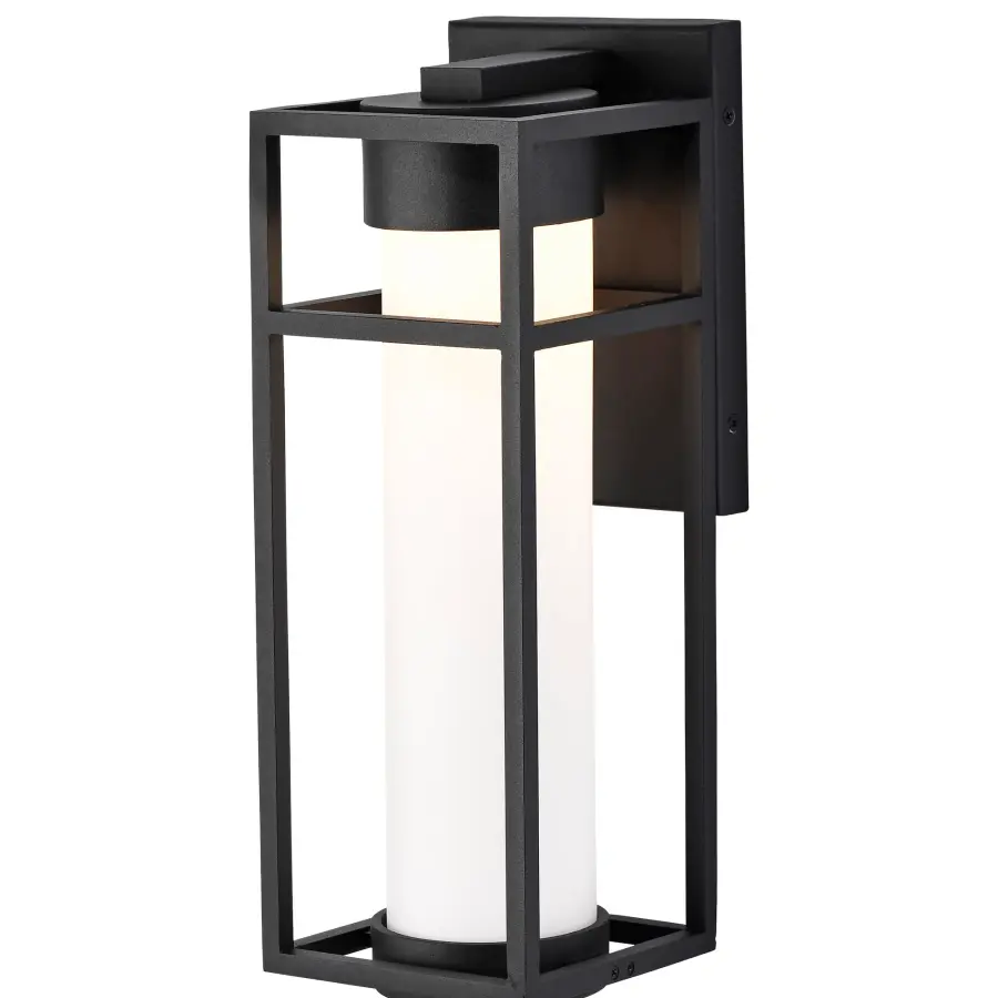Ledges Medium LED Outdoor Wall Lantern in Matte Black - Image 2