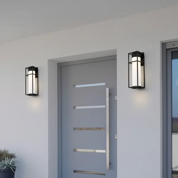 Ledges Medium LED Outdoor Wall Lantern in Matte Black - Image 7