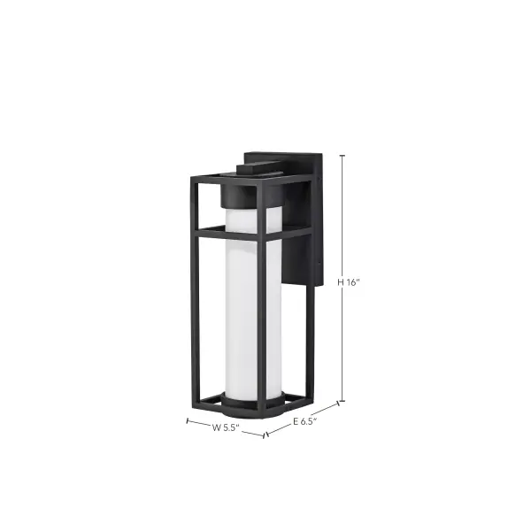 Ledges Medium LED Outdoor Wall Lantern in Matte Black - Image 8