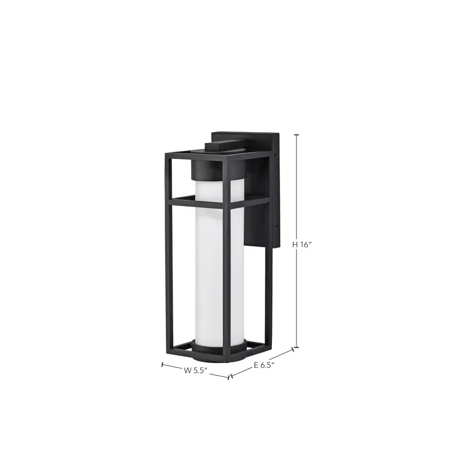 Ledges Medium LED Outdoor Wall Lantern in Matte Black - Image 8