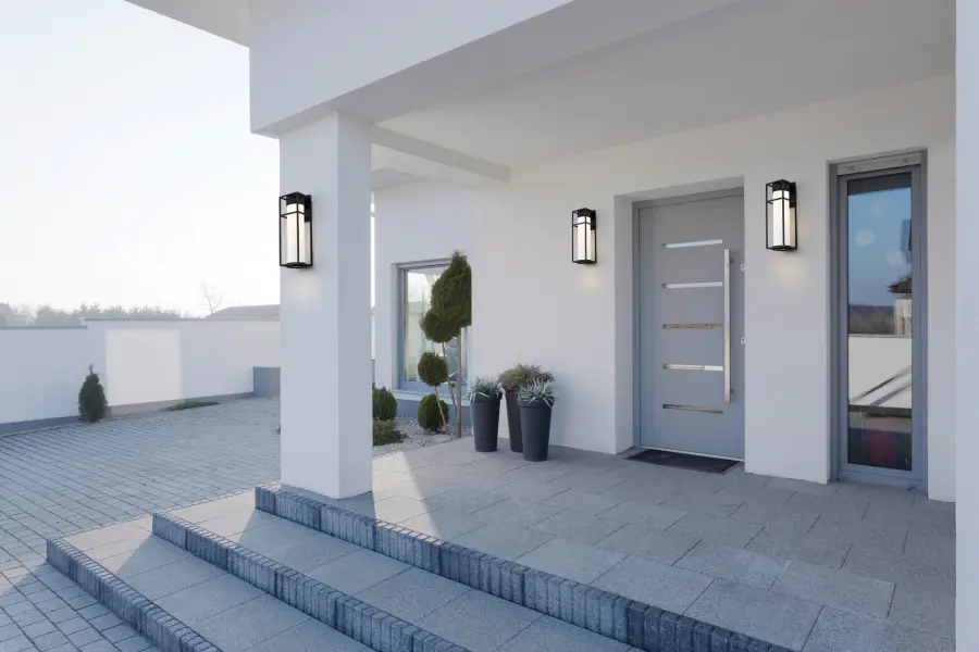 Ledges Medium LED Outdoor Wall Lantern in Matte Black - Image 9