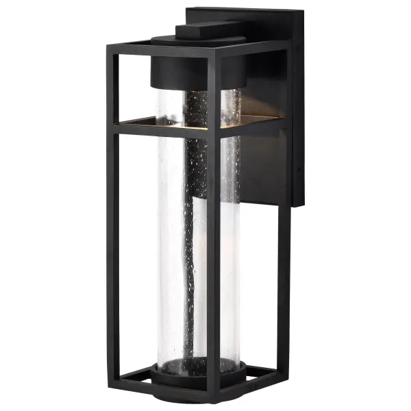 Ledges Medium LED Outdoor Wall Lantern in Matte Black - Image 1