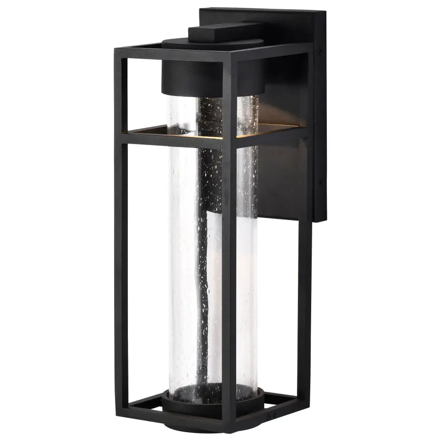Ledges Medium LED Outdoor Wall Lantern in Matte Black - Image 1