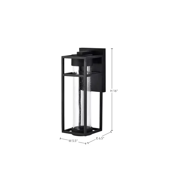 Ledges Medium LED Outdoor Wall Lantern in Matte Black - Image 8