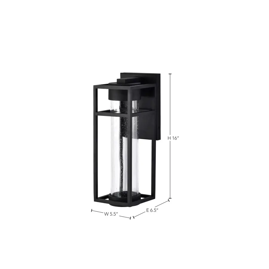 Ledges Medium LED Outdoor Wall Lantern in Matte Black - Image 8