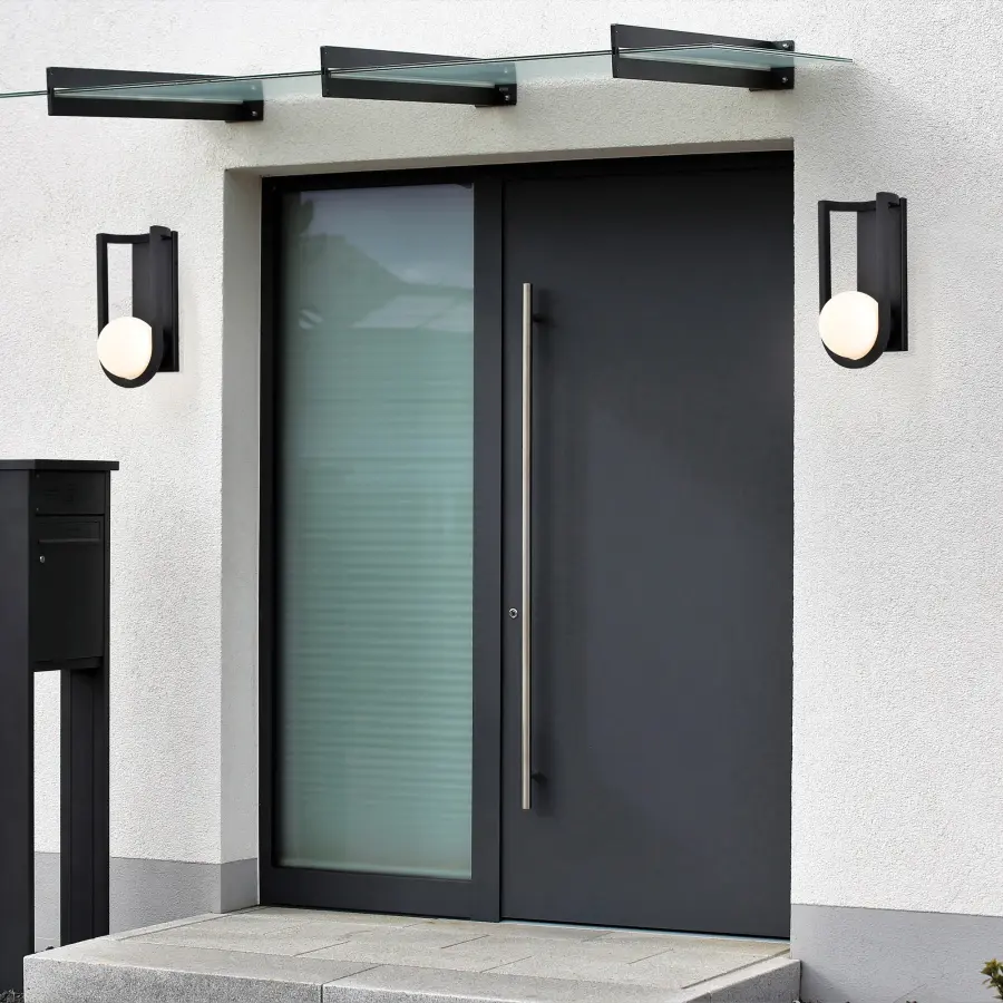Cradle Large LED Wall Lantern in Matte Black - Image 10