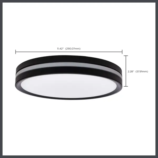 11" Flush Mount with Night Light - Matte Black - Image 18