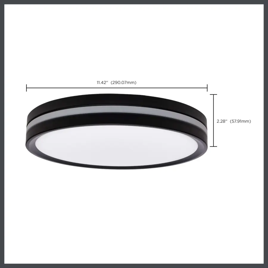 11" Flush Mount with Night Light - Matte Black - Image 18
