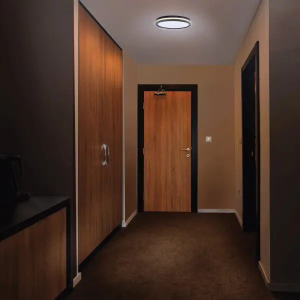 11" Flush Mount with Night Light - Matte Black - Image 20